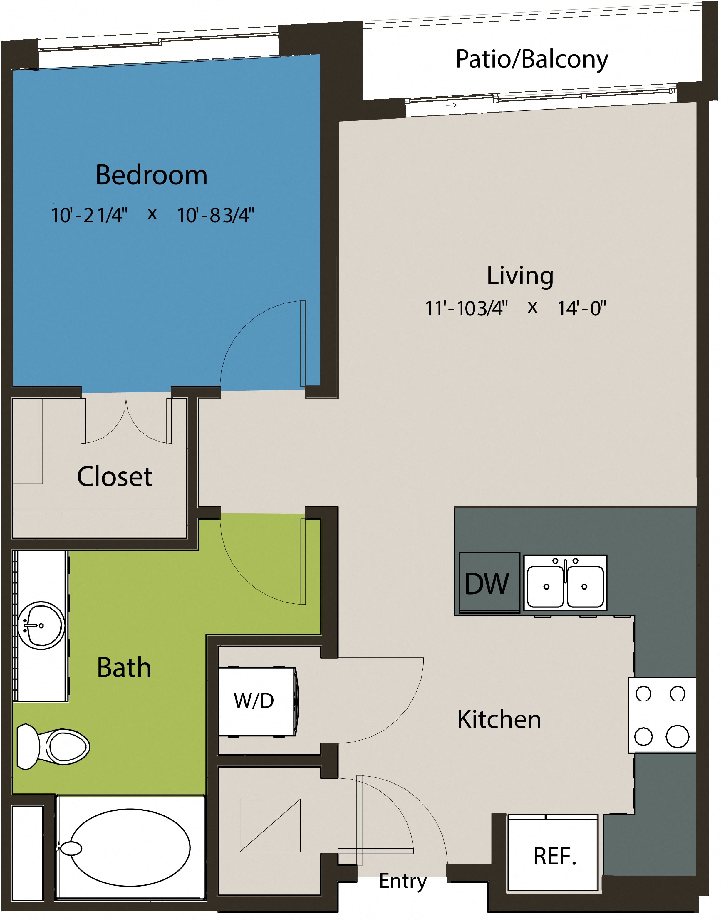 Floor plan layout diagram for 1A